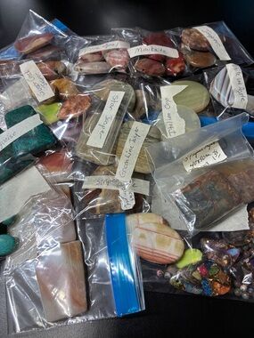 Lot of over 40 Mixed Gemstone Pendants in assorted colors and sizes